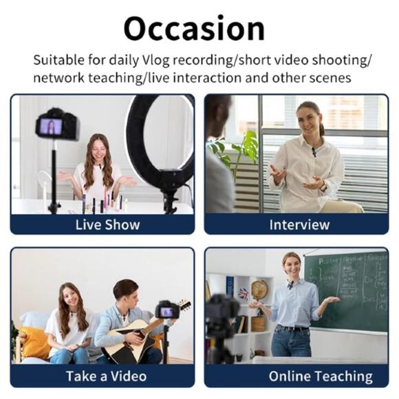 Wireless Lavalier Microphone,Lavalier Microphone for iPhone Android,2 Pack - Picture 6 of 6